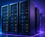 Illustrated dedicated server racks